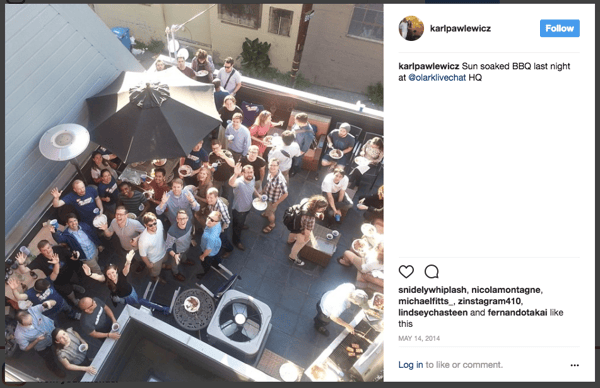 This is an image from an Olark customer BBQ. Talking to customers doesn't only have to be online. Invite them out for a fun event, like a cookout, and talk to them in person. Make your business human!