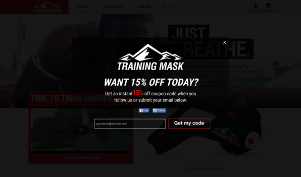 Training Mask offers new visitors a discount for signing up.