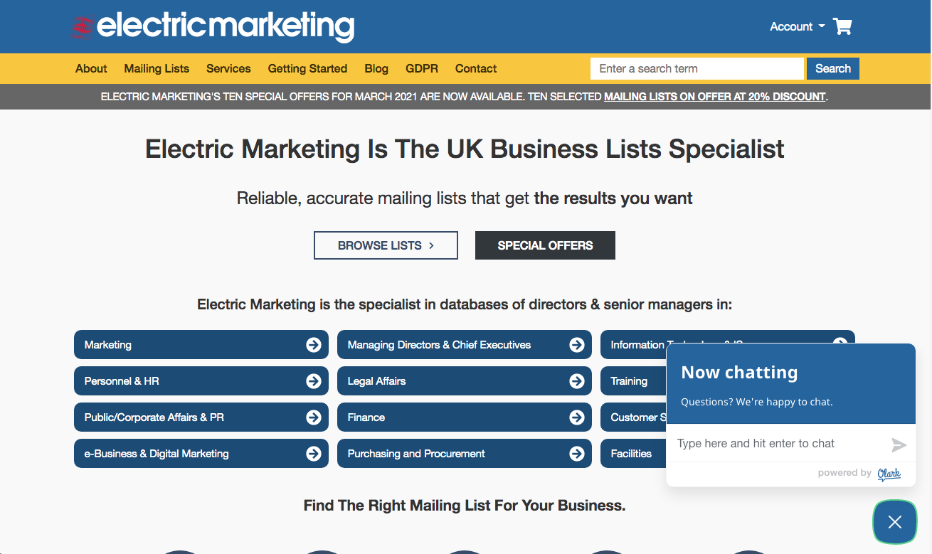 electric marketing Olark live chat Drupal