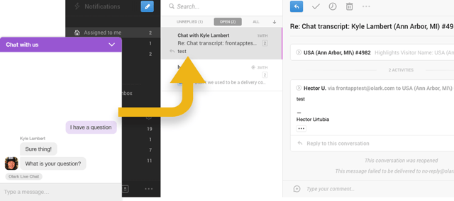 By combining Olark and Front, users can add live chat transcripts to customer records in their unified inbox. By combining Olark and Front, users can add live chat transcripts to customer records in their unified inbox.